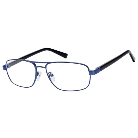 Okulary oprawki prostokątne optyczne Sunoptic 664E niebieski + czarny zausznik